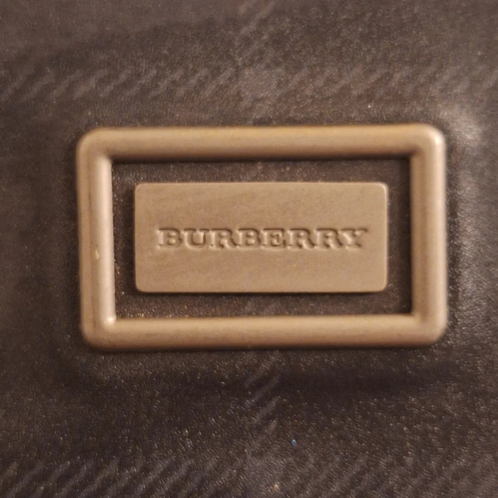 BURBERRY Bag London Bucket Bag Purse Black and Navy - Picture 3 of 14